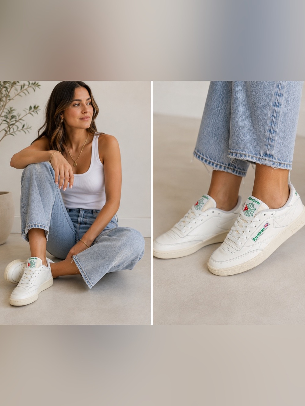 Reebok Club C 85 The Athlete’s Shoe White Leather Sneakers Women’s 8